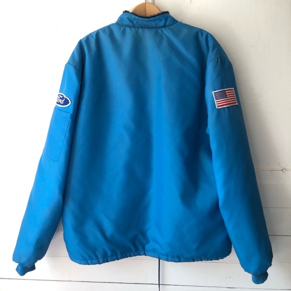 Vintage 70s Ford Mustang Cobra Shelby Snake Racing Jacket Performance Blue XL - Picture 7 of 17